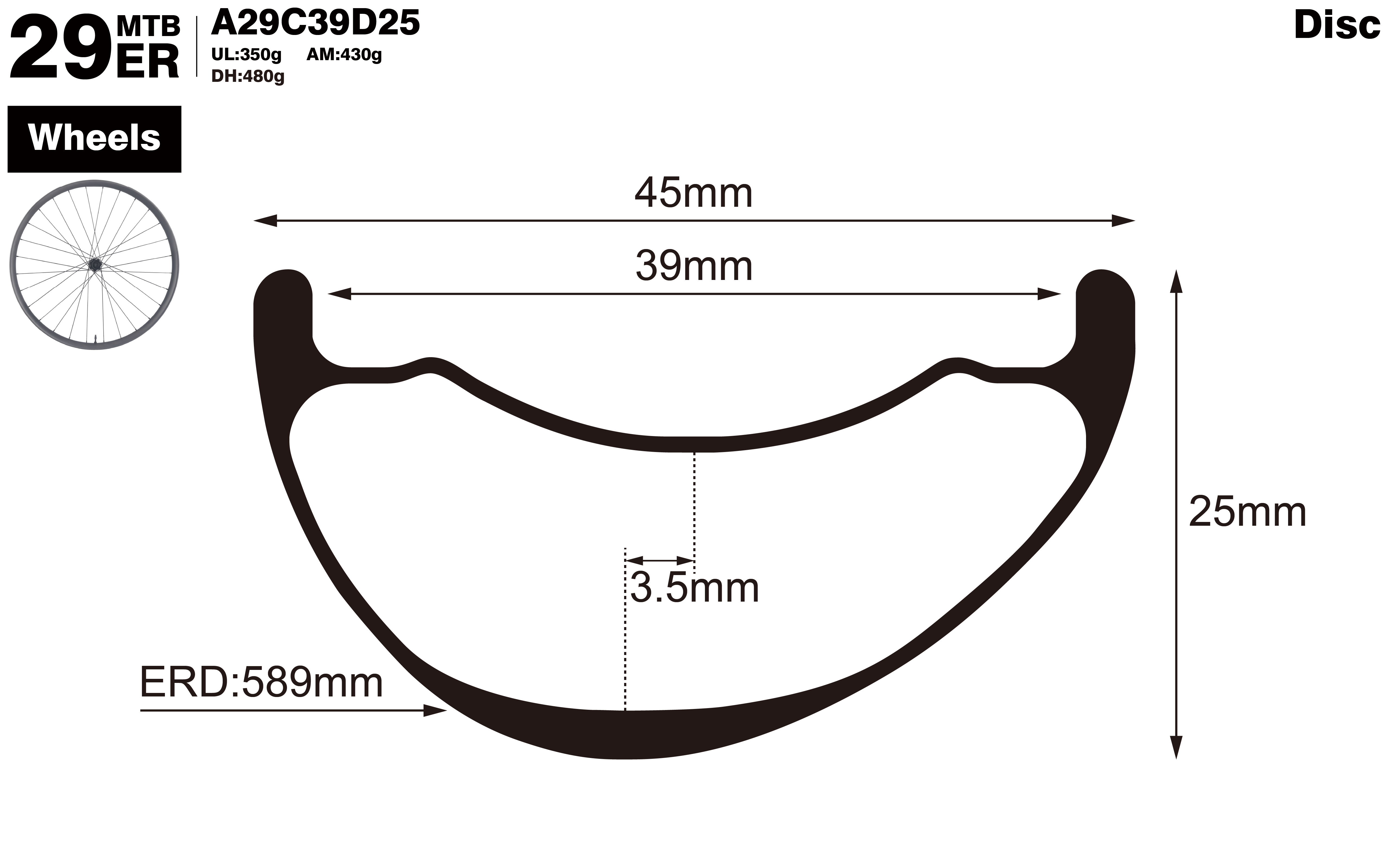 29er-I39-D25-asymmetric-mountain-bike-AM-carbon-wheels-profile-drawing