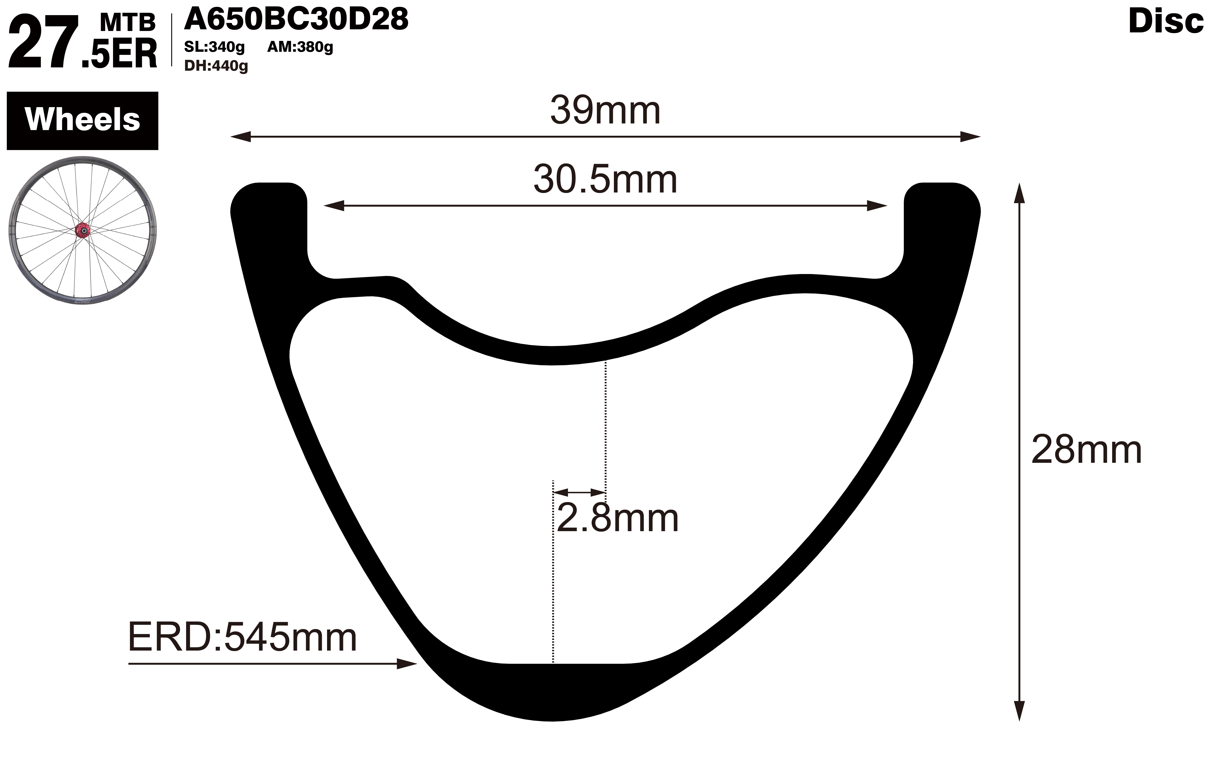 27.5er-I30.5-D28-asymmetric-mountain-bike-hookless-AM-carbon-wheels-profile-drawing