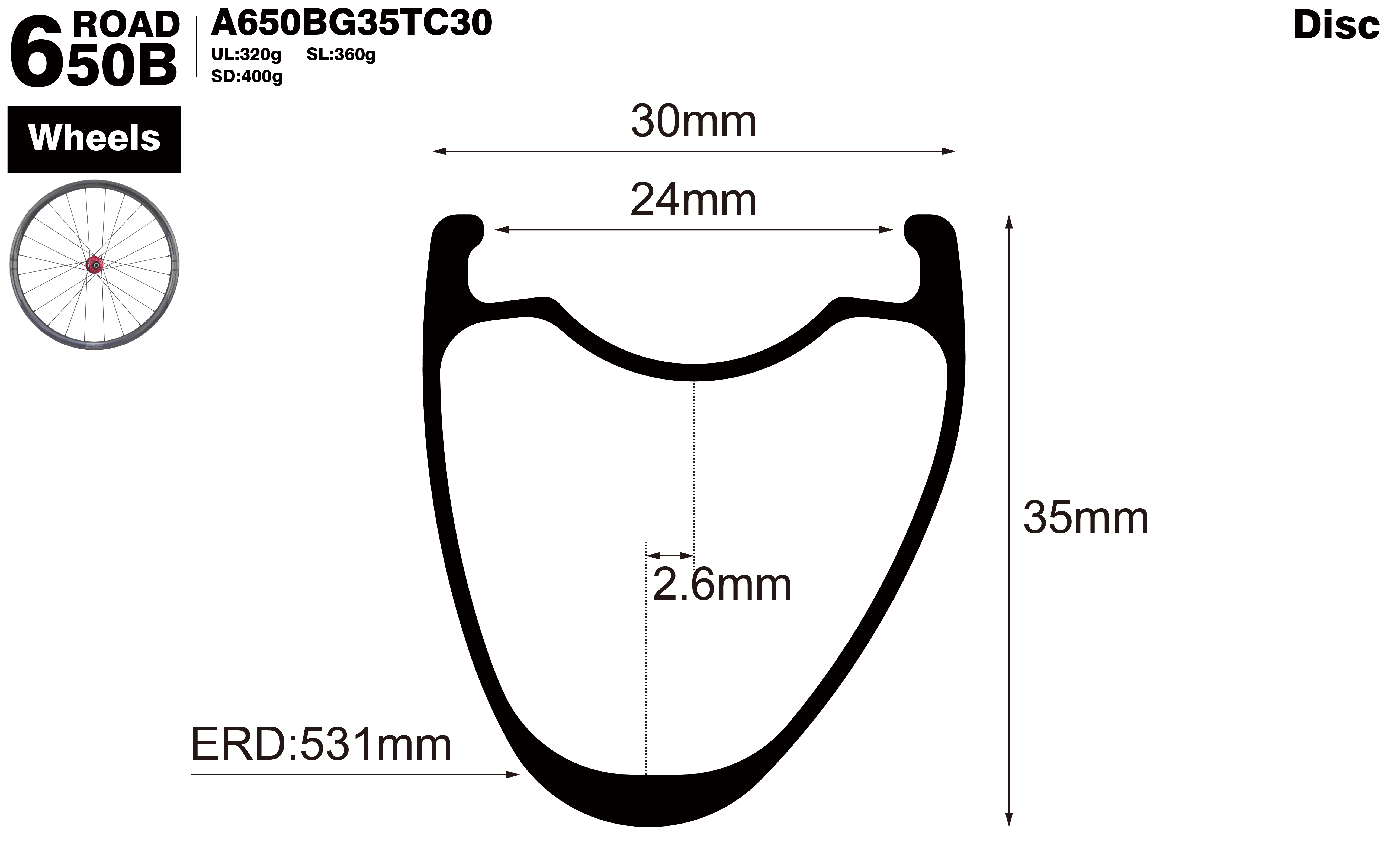 650B-I24-D35-asymmetric-road-bike-gravel-hookless-carbon-wheels-profile-drawing