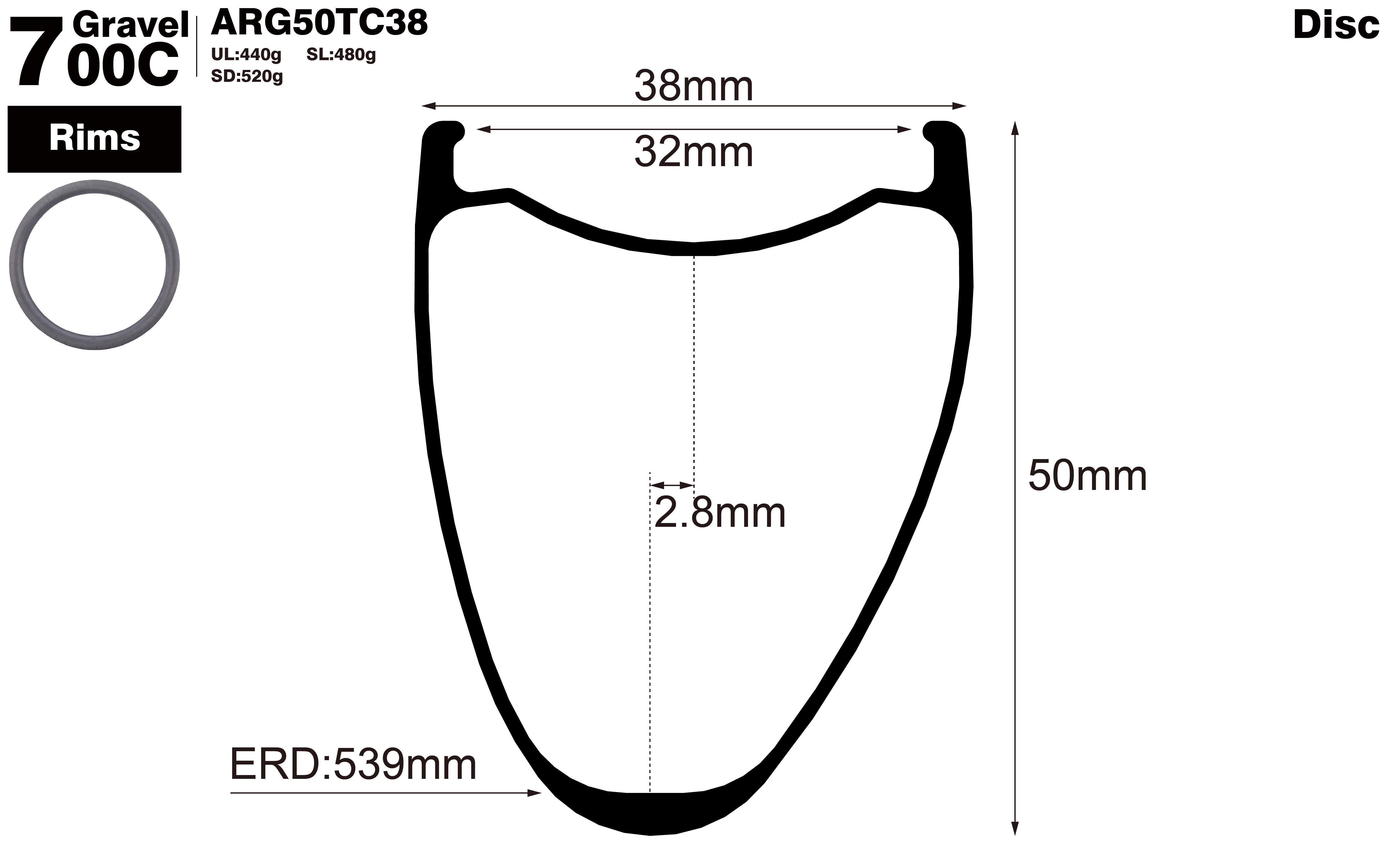 700C-I32-D50-symmetric-road-bike-gravel-carbon-rims-profile-drawing
