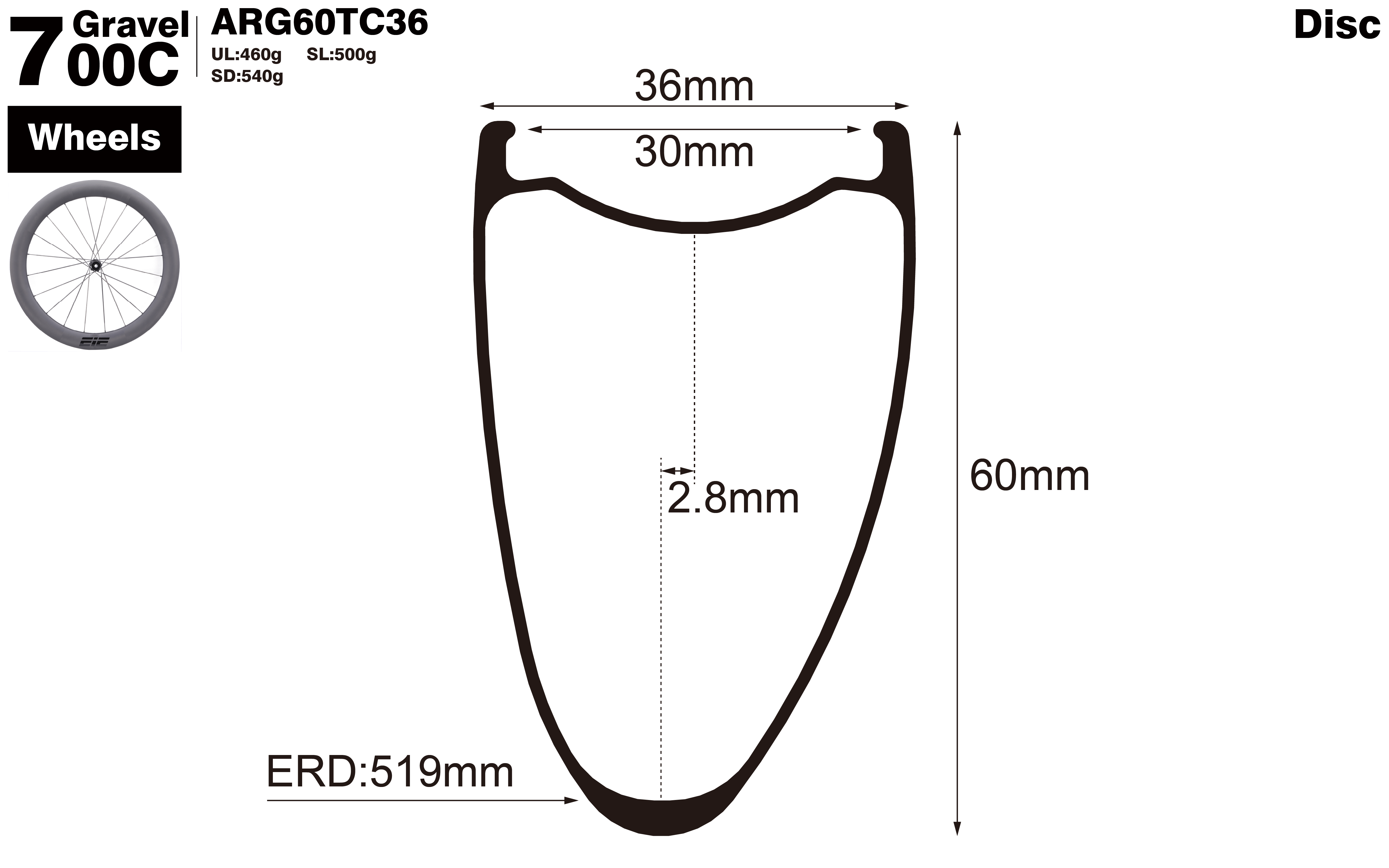 700c-I30-D60-asymmetric-road-bike-gravel-carbon-wheels-profile-drawing