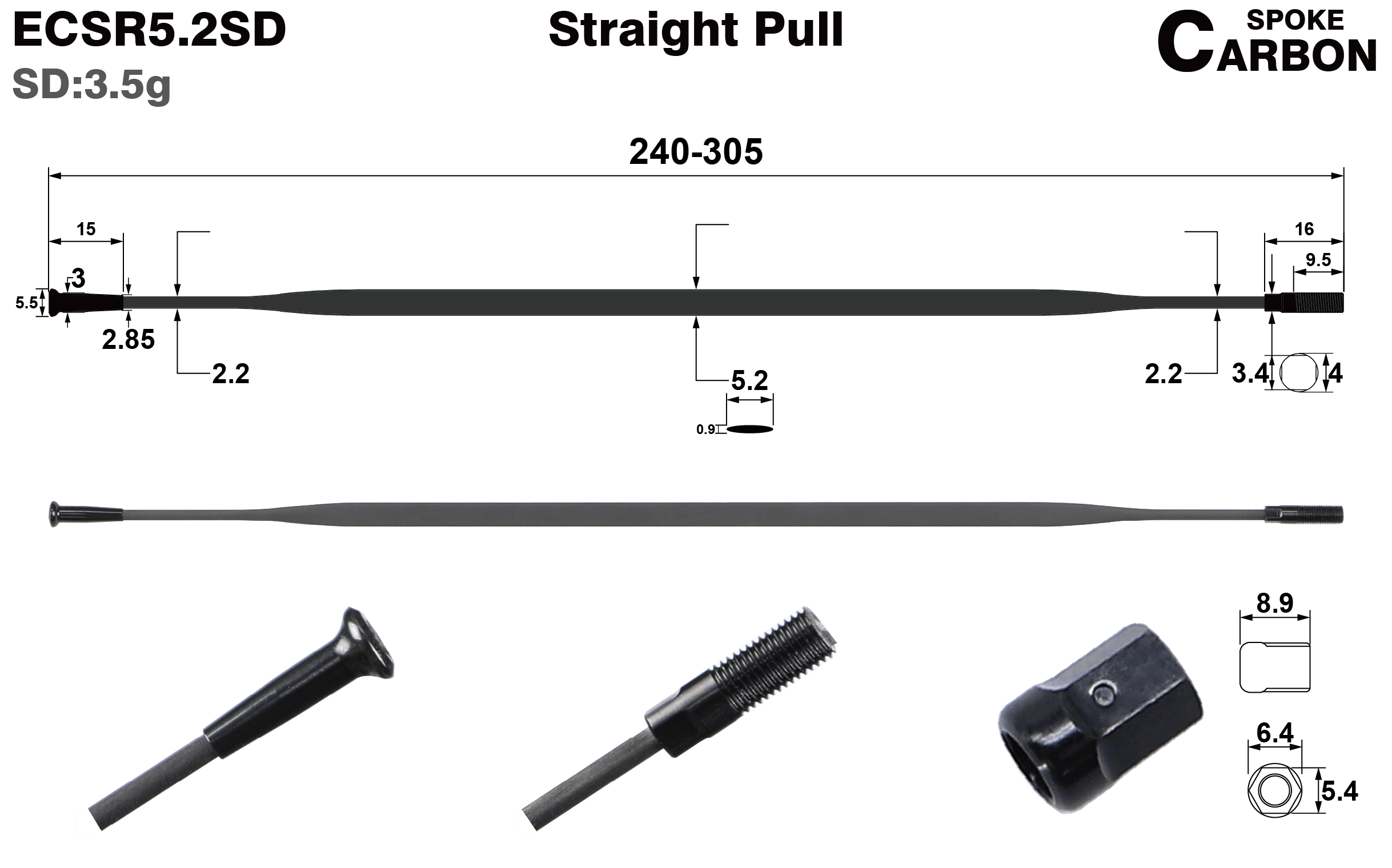ECSR5.2SD-straight-pull-carbon-spoke-round-head-rims-profile-drawing