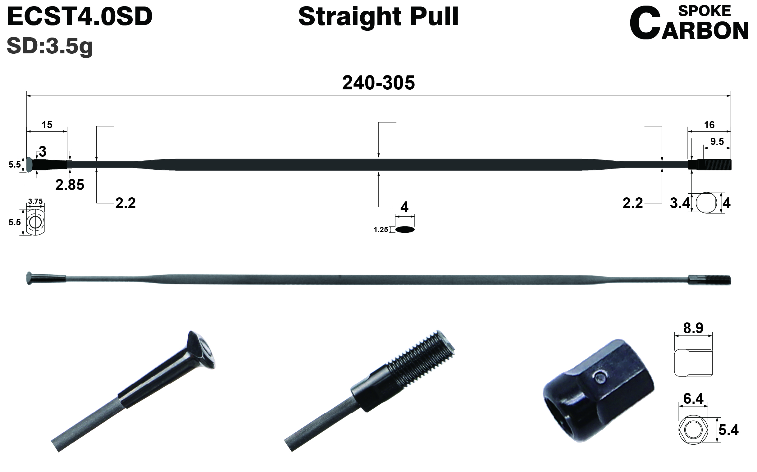 ECST4.0SD-straight-pull-carbon-spoke-T-head-rims-profile-drawing