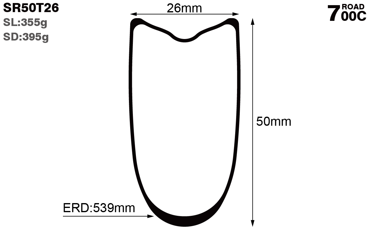 700C-I26-D50-symmetric-road-bike-tubular-carbon-rims-and-wheels-profile-drawing