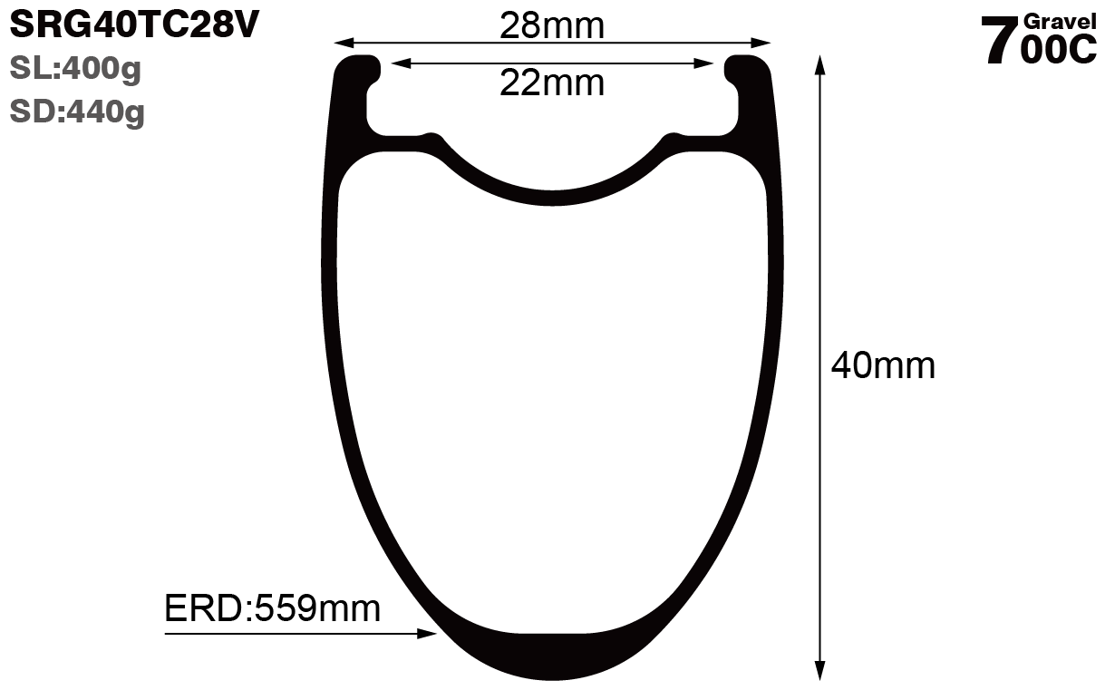 700C-I22-D40-symmetric-road-bike-clincher-carbon-rims-and-wheels-profile-drawing