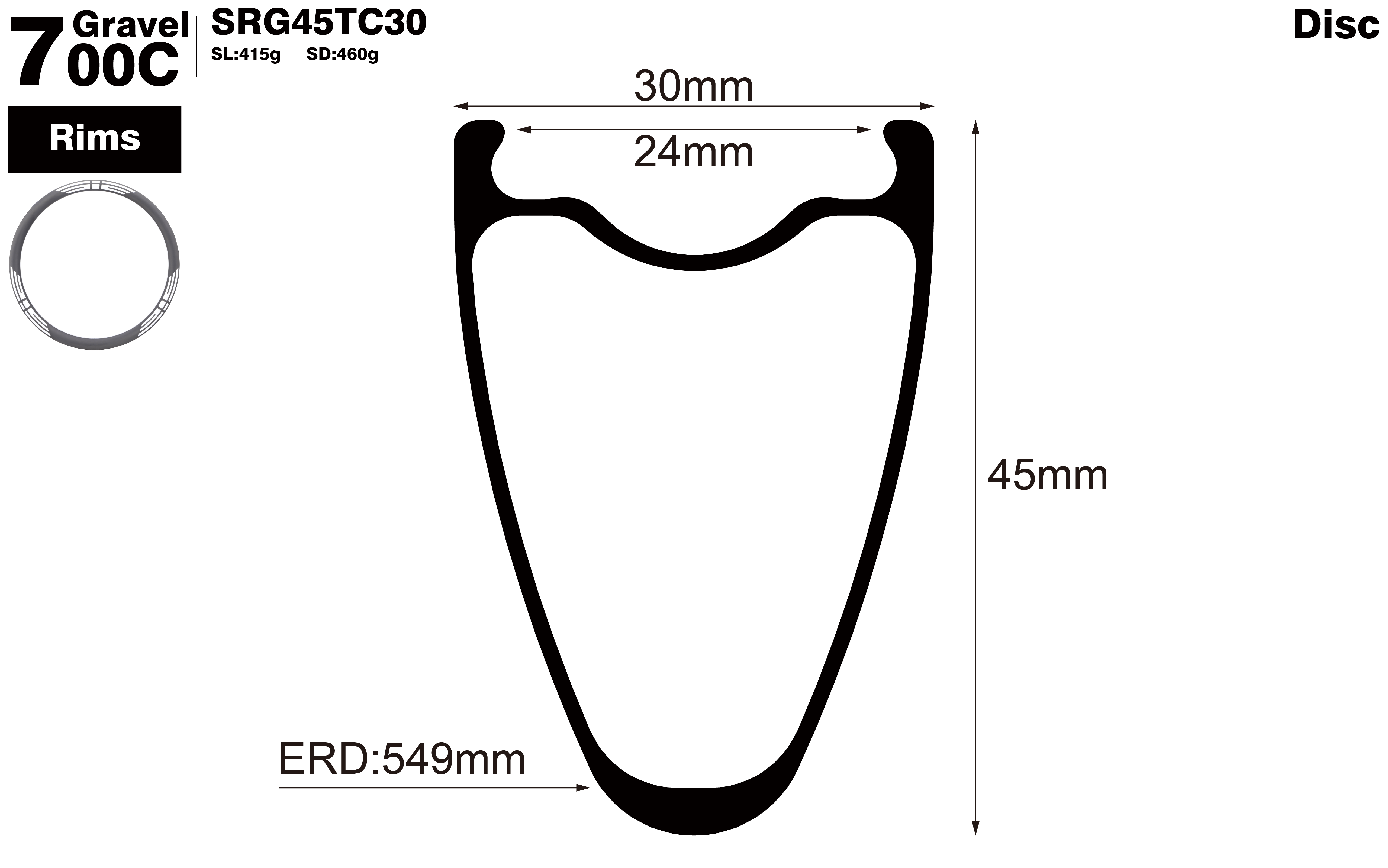 700C-I24-D45-symmetric-road-bike-gravel-carbon-rims-profile-drawing