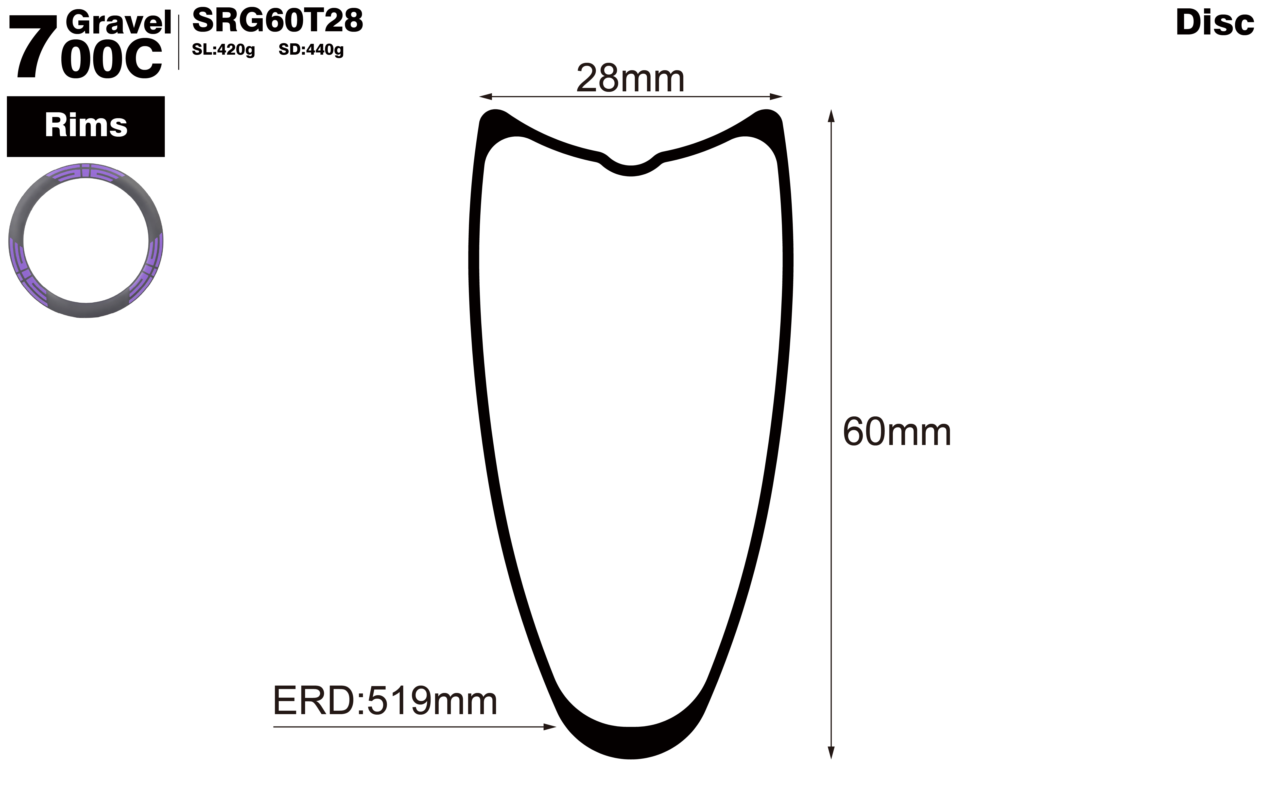 700C-I28-D60-symmetric-road-bike-tubular-carbon-rims-profile-drawing
