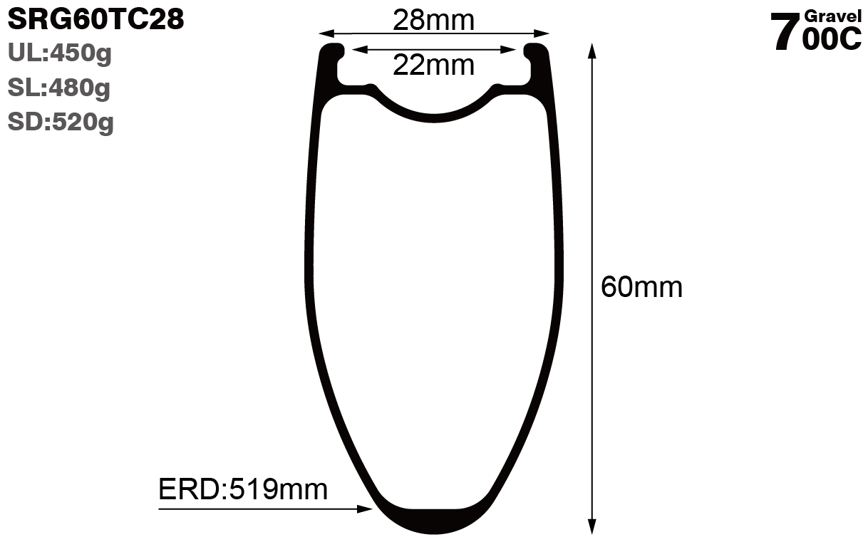 700C-I22-D60-symmetric-road-bike-clincher-carbon-rims-and-wheels-profile-drawing